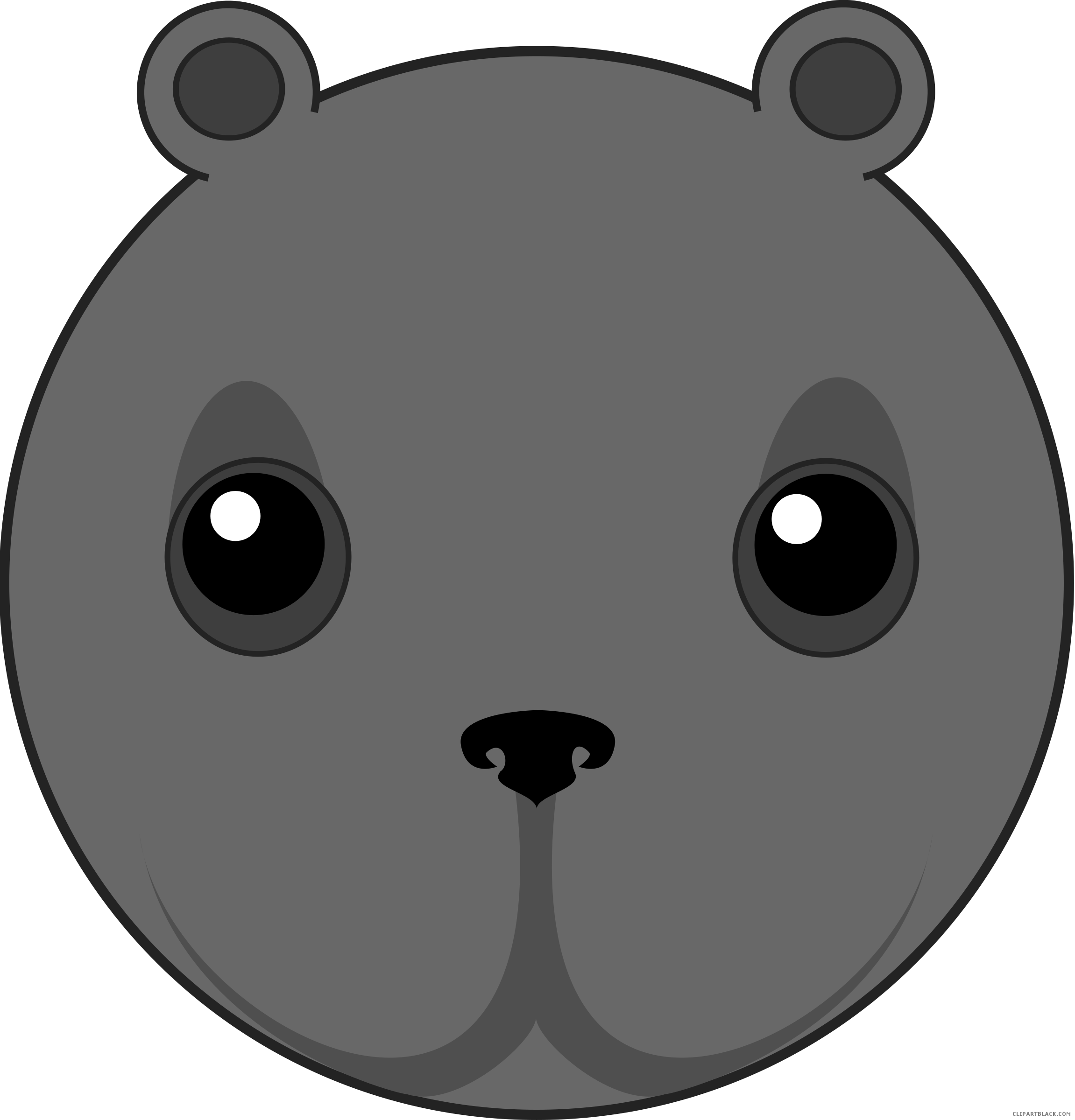 Cute Bear Animal Free Black White Clipart Images Clipartblack - Cute Kawaii Notebook: Brown Bear,100 Lined Pages For (2302x2400)