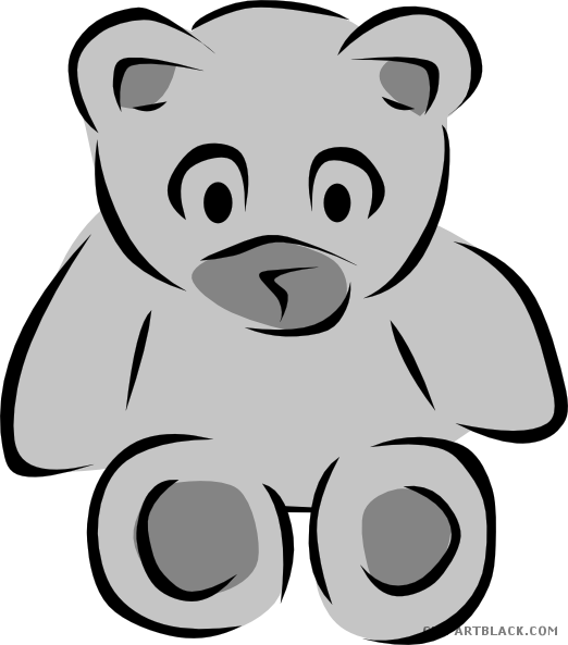 Bear Animal Free Black White Clipart Images Clipartblack - Teddy Bear Clip Art (522x593)