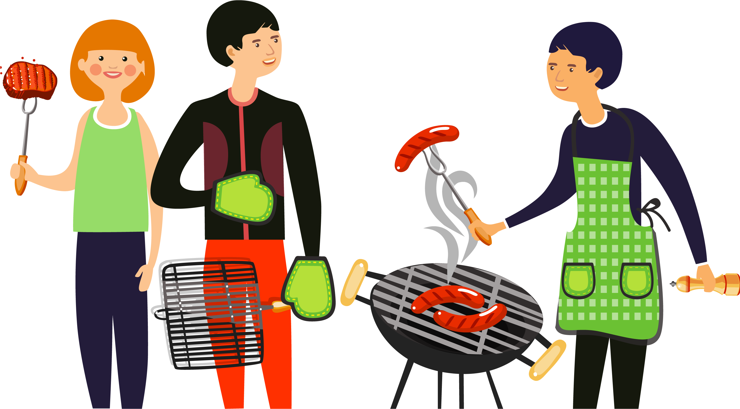 Barbecue Chicken Buffet Steak - 聚会 卡通 Png (3087x1843)