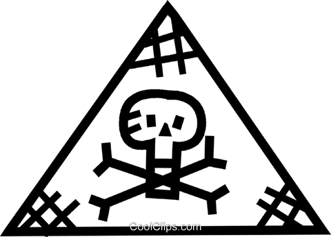 Skull And Crossbones Royalty Free Vector Clip Art Illustration - Triangle (480x345)