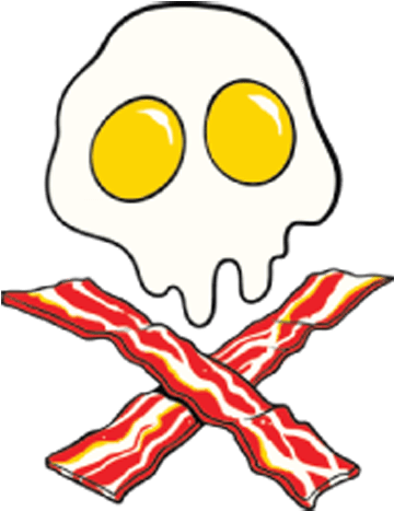 Skull And Crossbones - Bacon And Eggs Skull And Crossbones (500x500)