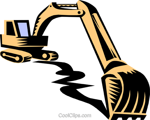 Heavy Equipment/high Hoe Royalty Free Vector Clip Art - Heavy Equipment Clipart (480x384)