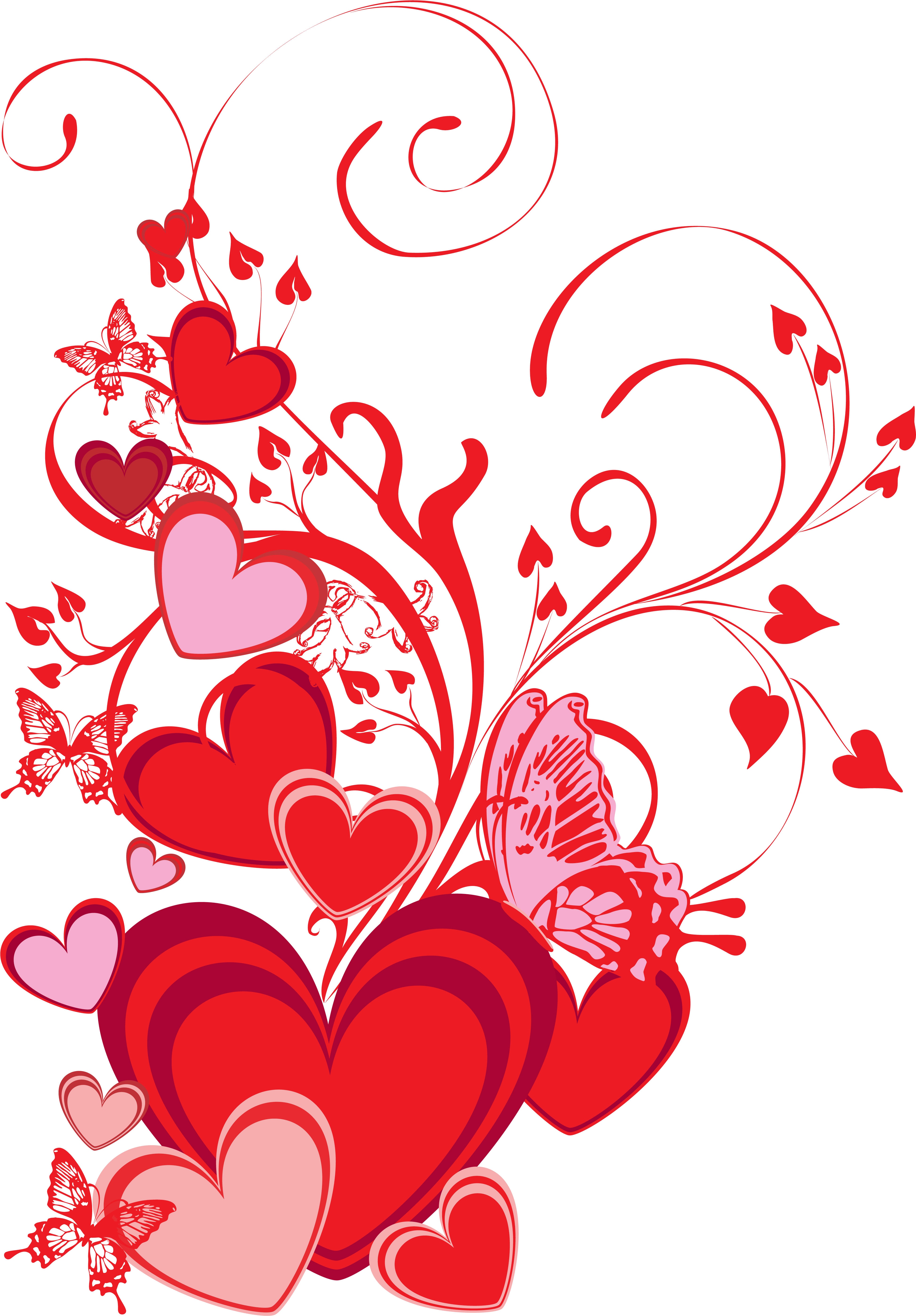 Clipart Heart Butterflies - Corazones San Valentin Png (4102x5718)
