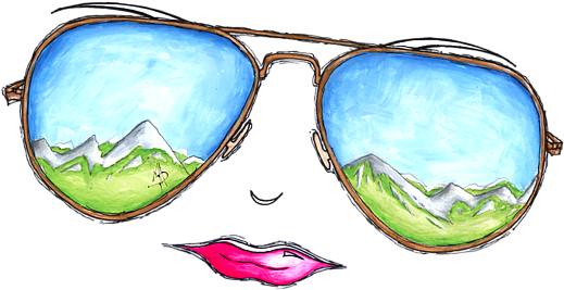 Painting Mountain View Aviator Sunglasses - Painting (525x700)