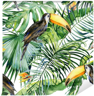 Seamless Watercolor Illustration Of Toucan Bird - Papel Pintado Tucanes (400x400)