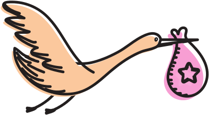 Stork Bird With Baby In The Bag Icon - Stork Bird With Baby In The Bag Icon (550x550)