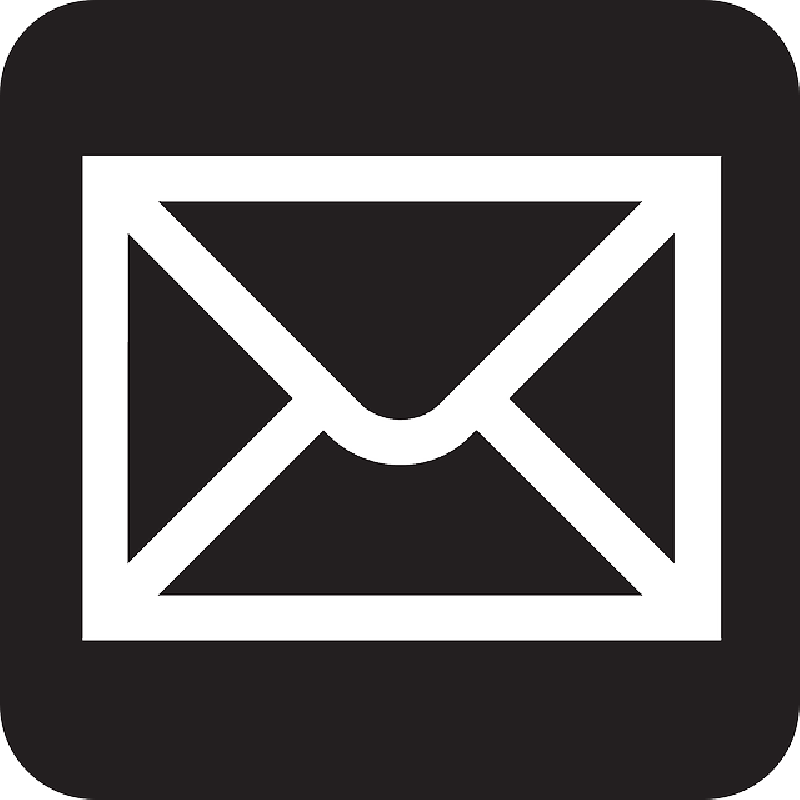 Mail, Post, E-mail, Email, Letter, Black, Symbol, Sign - Email Clip Art Black (800x800)
