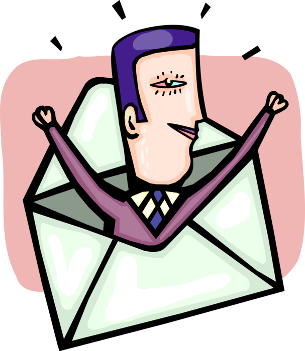 Vector Illustration Of Businessman Receives Good News - Vector Illustration Of Businessman Receives Good News (607x700)