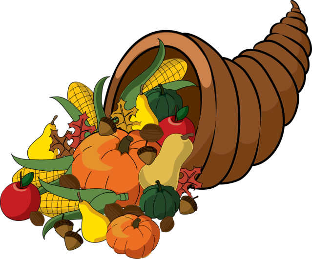 Clip Art Of A Cornucopia Photo Credit Dixie Allan - Happy Thanksgiving Clip Art (639x531)