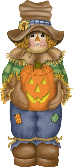 Scarecrow With Pumpkin - Scarecrow (278x638)