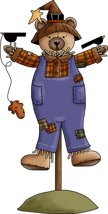 Scarecrow Teddy Bear * - Fall Clipart (358x708)
