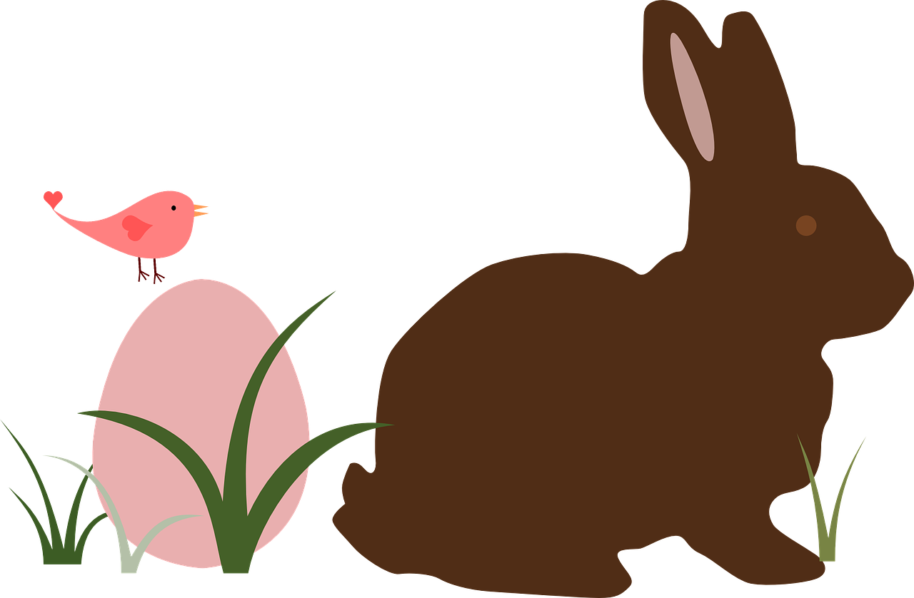 Grass Bird Easter Egg Bunny Png Image - Silhouette Of A Rabbit (1280x838)