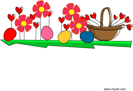 Easter Eggs Hidden In Flowers Clip Art - Clip Art (450x450)