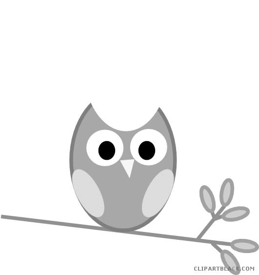 Owl Animal Free Black White Clipart Images Clipartblack - Glass Pink Oval Drop Earrings ~ Vintage 1960s Mod Two (600x562)