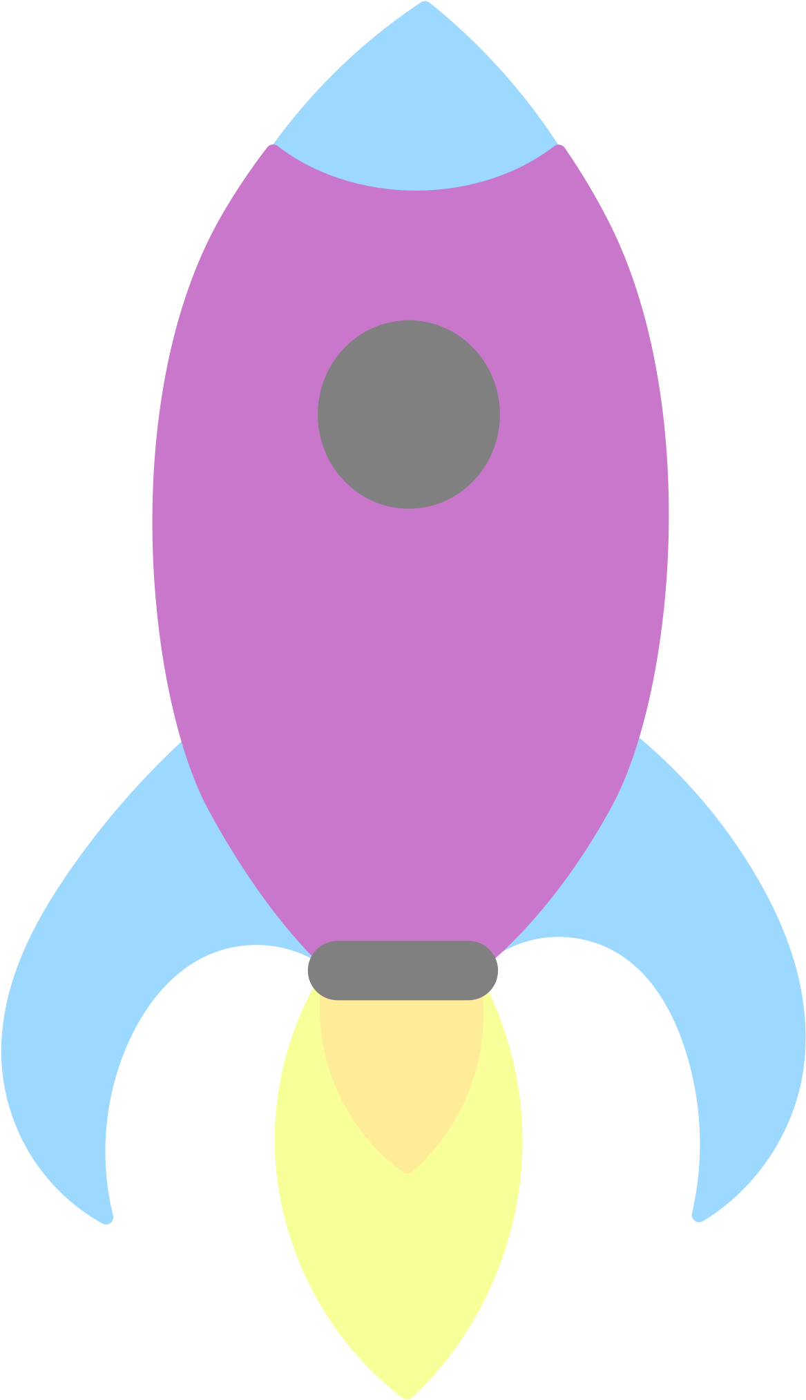 Rocket - Pastel Png (1547x2400)