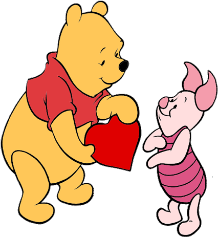 Winnie The Pooh Clipart Heart - Winnie The Pooh Valentine (450x475)