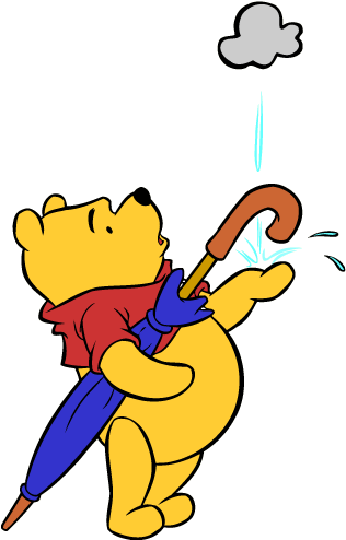 High Quality Vector Winnie The Pooh Pooh Clipart - Winnie The Pooh In Rain (370x500)
