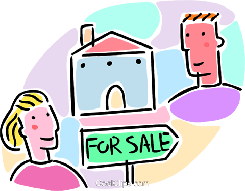 House For Sale With Man And Woman Royalty Free Vector - House For Sale With Man And Woman Royalty Free Vector (480x375)