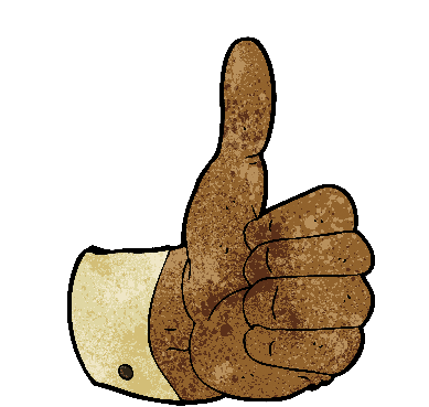 Cartoon Thumbs Up Symbol - Thumb Signal (398x399)