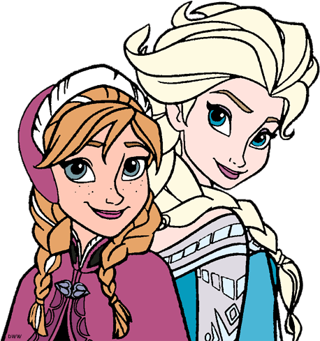 Animated Frozen Cliparts - Elsa And Anna Coloring Pages (500x499)