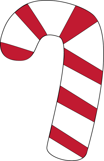 Christmas Clip Art - Red And White Candy Cane (355x550)