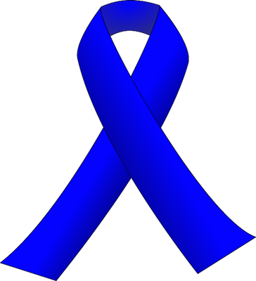 Colon Cancer Ribbon Clip Art Colon Cancer Clipart - Dark Blue Cancer Ribbon (364x400)