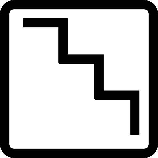 Stairs In A Square Sign Vector - Square Plus Button (512x512)