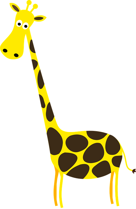 Giraffe Clip Art, Giraffe Silhouette Clip Art, Giraffe - Cartoon Giraffe (469x720)