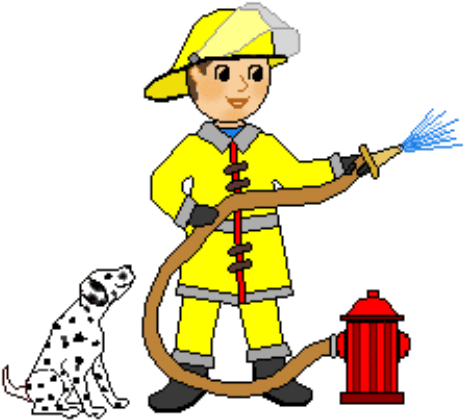 Black And White Firefighter Clipart - Fireman Clipart (500x450)