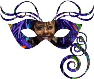 It's Carnival Logo - Trinidad Carnival Feathers And Masks (393x393)