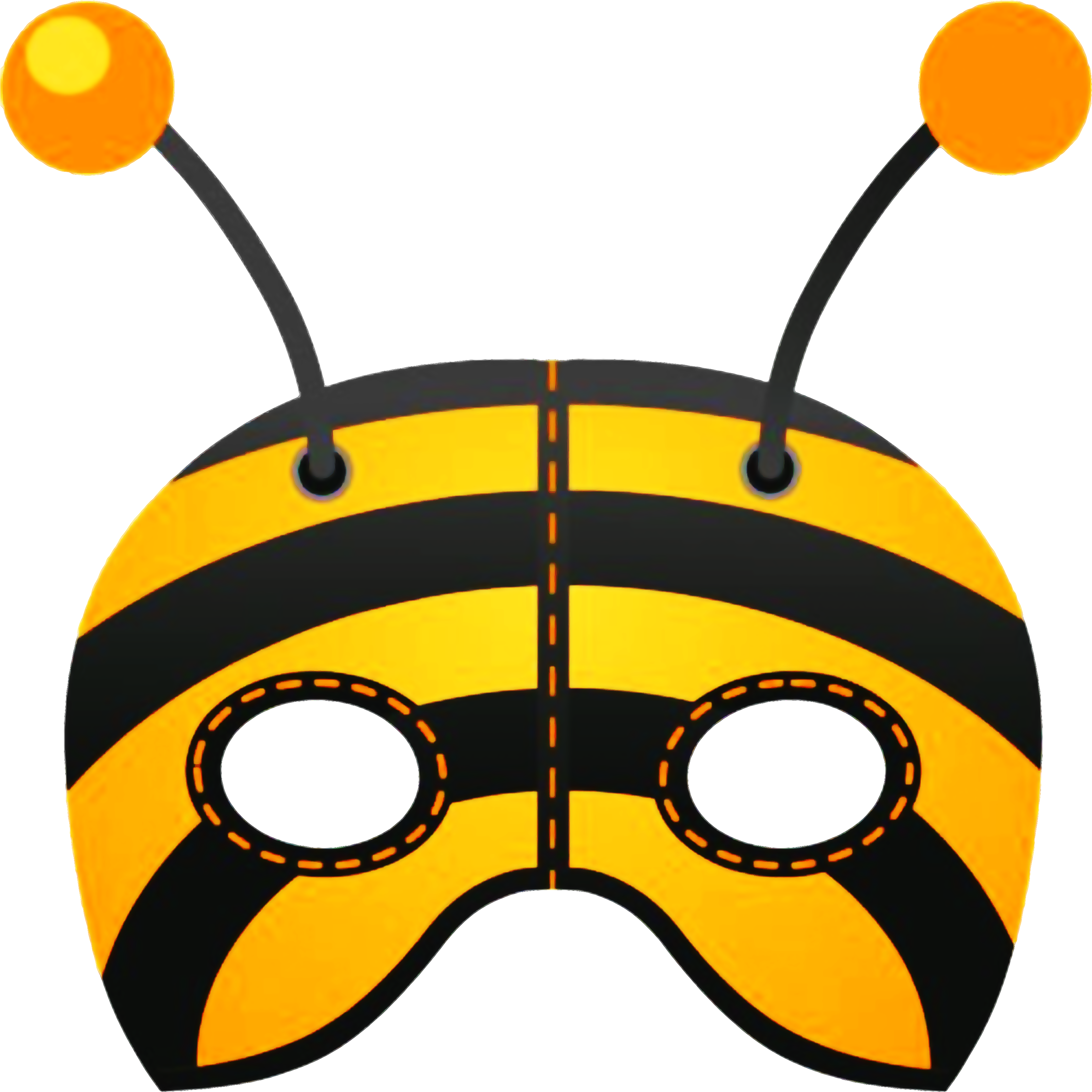 Mask Bee Costume Mardi Gras Halloween - Printable Bee Mask Template (3520x3520)