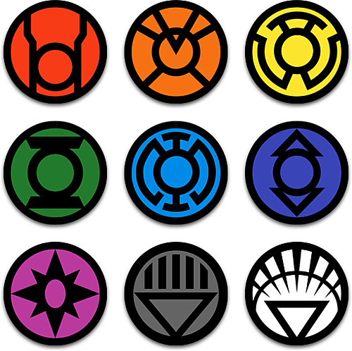 Explorează Green Lanterns Și Multe Altele - Lantern Corps Symbols (500x498)