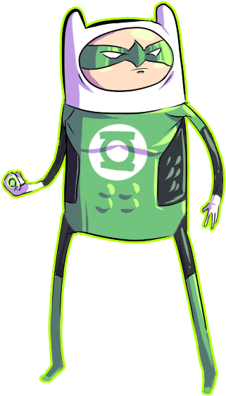 Adventure Time/green Lantern Mashup - Adventure Time Finn (461x574)