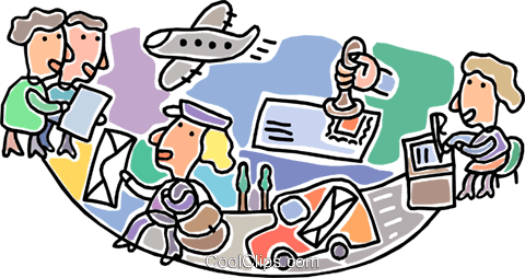 The Process Of Mail Delivery Royalty Free Vector Clip - The Process Of Mail Delivery Royalty Free Vector Clip (480x254)