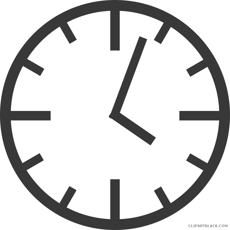 Clock Outline Tools Free Black White Clipart Images - Simple Clock Vector (800x800)