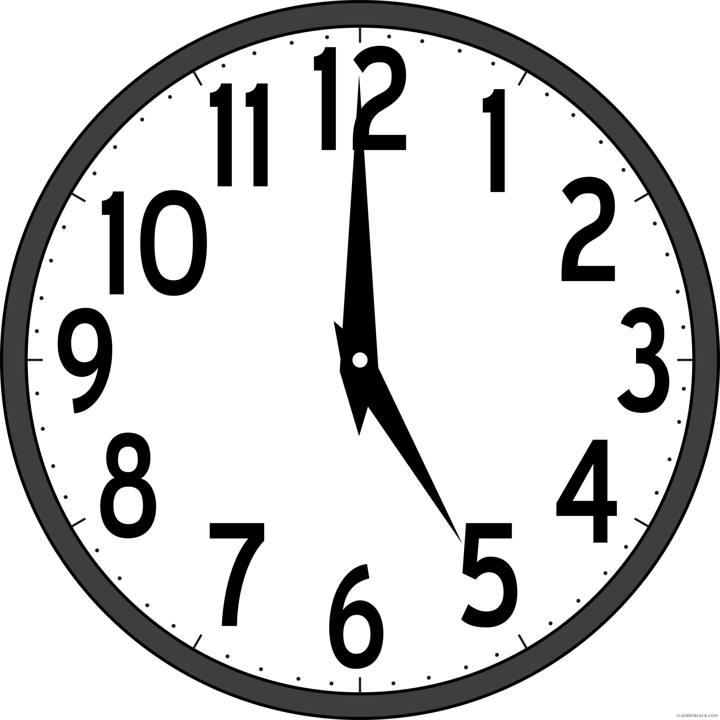 Clock Tools Free Black White Clipart Images Clipartblack - 時計 0 時 イラスト (2400x2400)