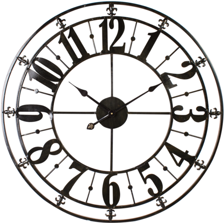 Black Metal Wall Clock - Large Metal Wall Clock (480x480)