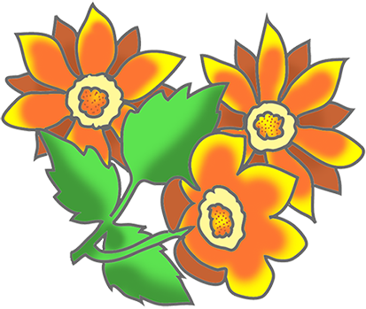 Orange Flower Clipart Art - Orange Flower Clipart (413x349)