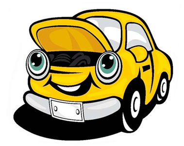 Car With Hood Up Clipart - Cartoon Car Hood Up (400x300)