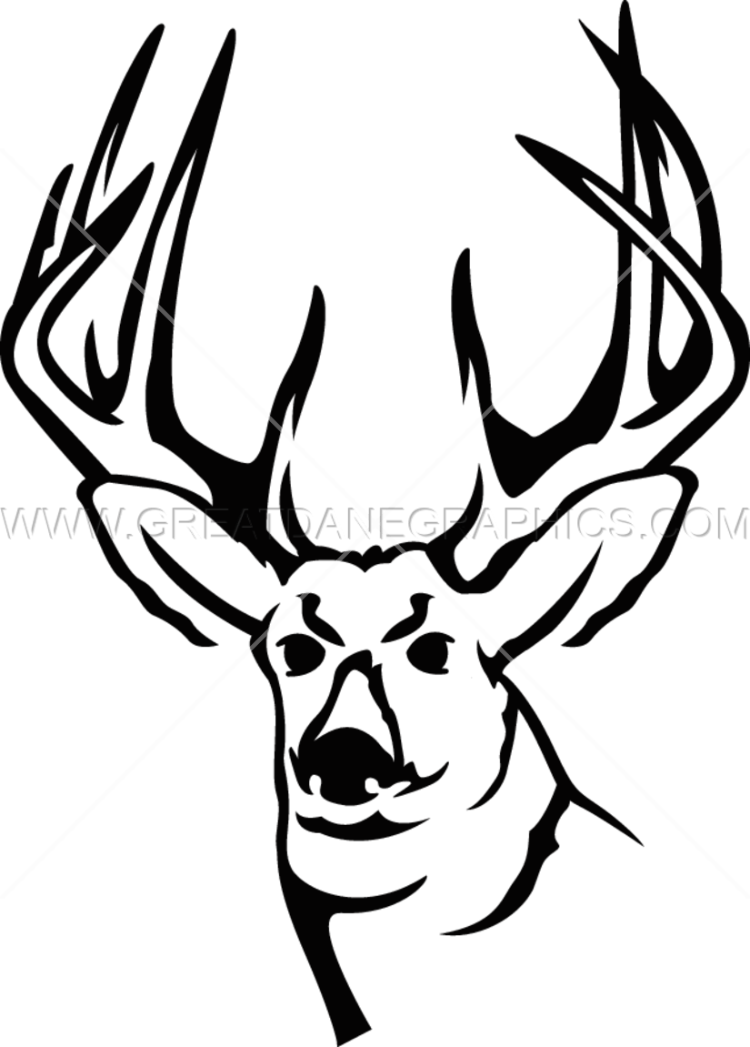 Deer Head - Stag Head Black And White Transparent (825x1151)