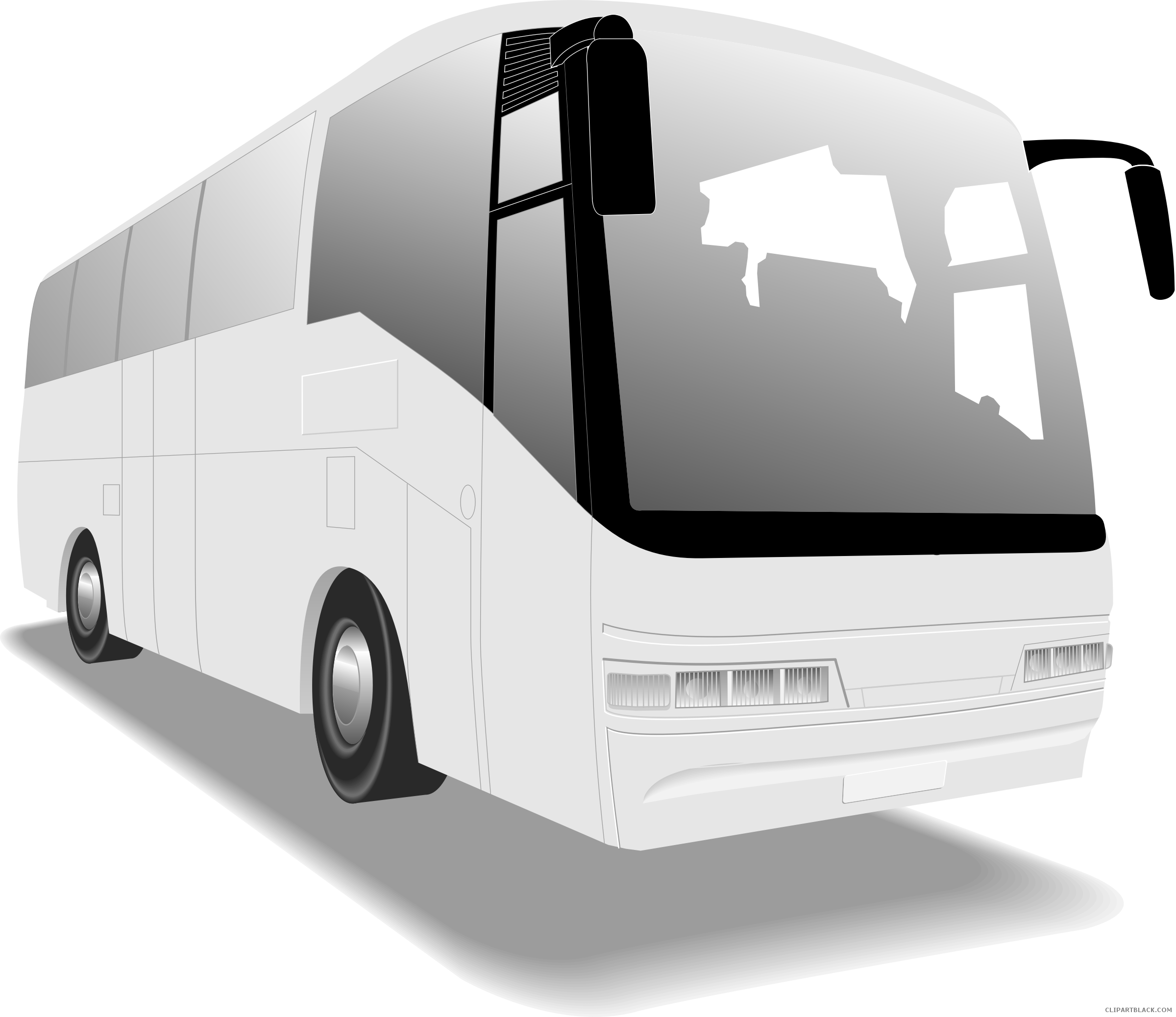Tour Bus Transportation Free Black White Clipart Images - Tourist Bus Png Icon (2400x2076)