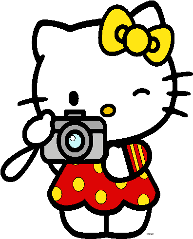 Halloween Clipart Hello Kitty - Hello Kitty With Camera (400x498)