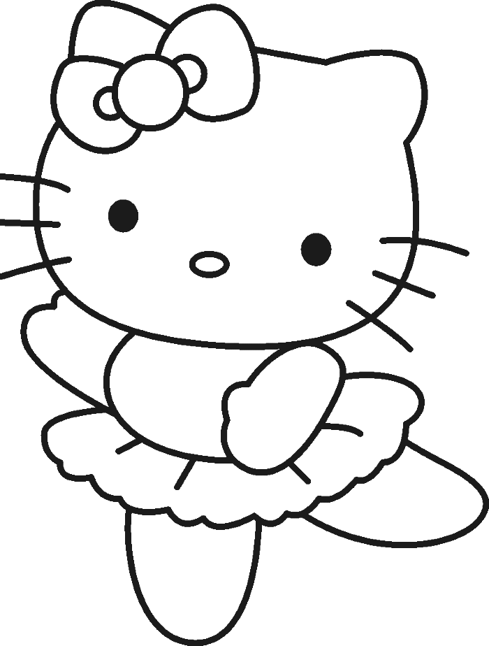 Hello Kitty Ballet Dancing Coloring Pages - Hello Kitty Coloring Pages (700x924)