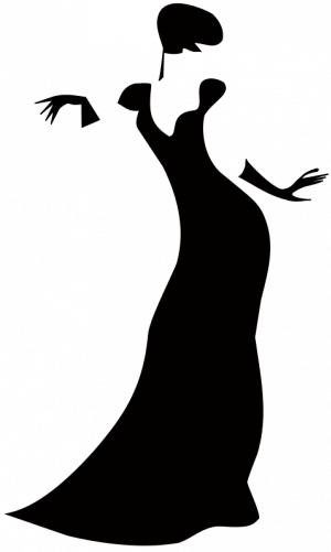 Publicdomainvectors Org Black Silhouette Vector Clip - Lady Clip Art (300x501)