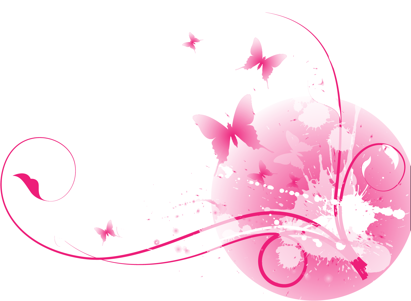 Butterfly Pink Clip Art - Pink Splash Background (1763x1331)