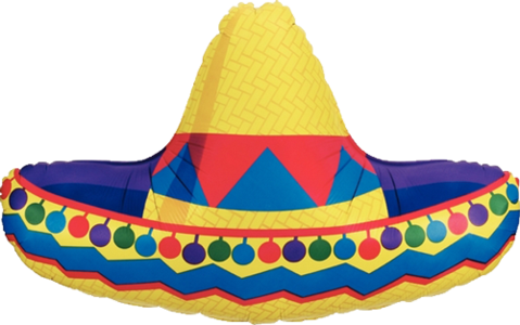 34" Giant Sombrero Balloon Cinco De Mayo Decor Instaballoons - Cinco De Mayo Sombrero (479x300)