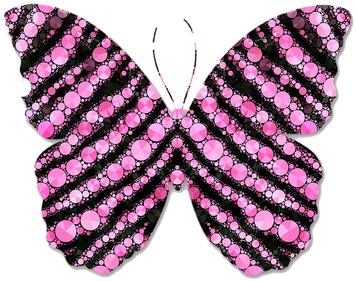 Poster Pink Schwarz Zebra Print Abstract Butterfly - Zazzle Papillon & Orchidée Roses Tongs (400x400)