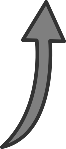 Free Curved Arrow Clipart - Curved Arrow Pointing Up Png (264x596)