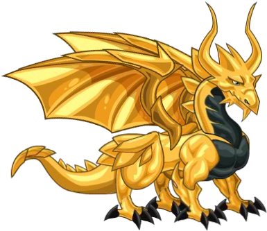 Gold Dragon - Dragon City Pixel Art (407x361)