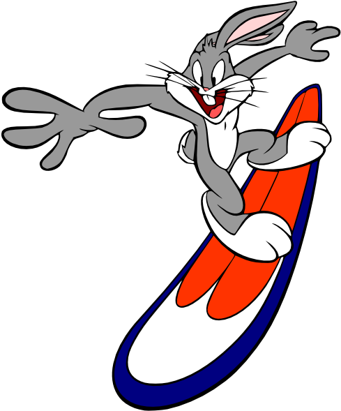 Bugs Bunny Is Hanging Ten Without His Gloves On - Bugs Bunny (552x616)